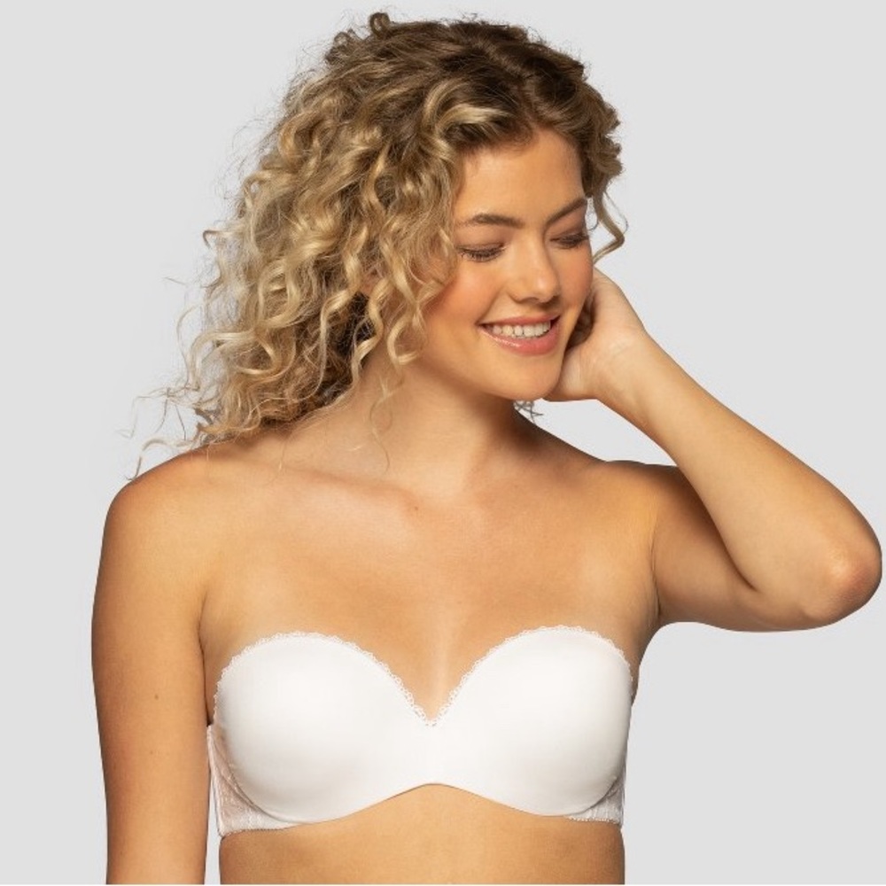white strapless pushup bra